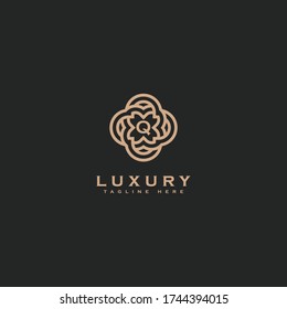 Premium letter Q logo icon design. Luxury jewelry frame gem edge logotype. Print monogram initials stamp sign symbol