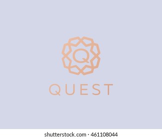 Premium letter Q logo icon vector design. Luxury jewelry frame gem edge logotype. Print monogram initials stamp sign symbol.