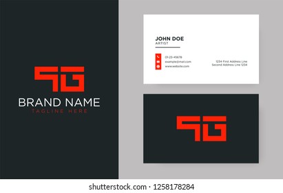 Premium letter QG logo with an elegant corporate identity template
