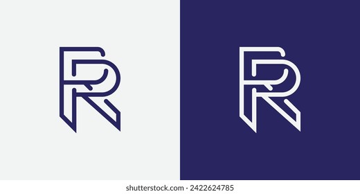 Premium letter R logo design Luxury linear creative monogram