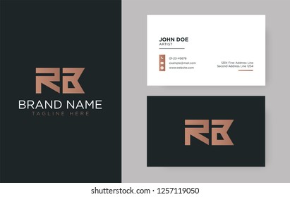 Premium letter RB logo with an elegant corporate identity template