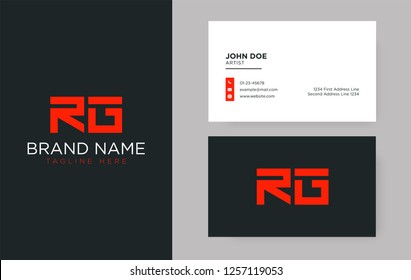 Premium letter RG logo with an elegant corporate identity template