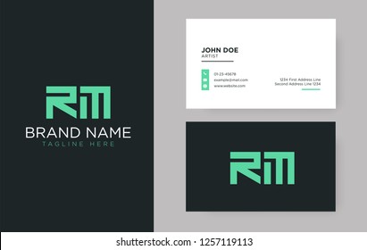 Premium letter RM logo with an elegant corporate identity template