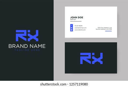 Premium letter RX logo with an elegant corporate identity template