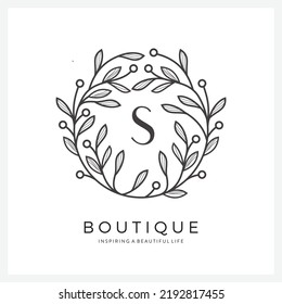 Premium letter S logo design for Luxury, Restaurant, Royalty, Boutique, Hotel, Jewelry, Fashion and other vector illustration for business and company