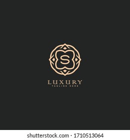Premium letter S logo icon vector design. Luxury jewelry frame gem edge logotype. Print monogram initials stamp sign symbol.