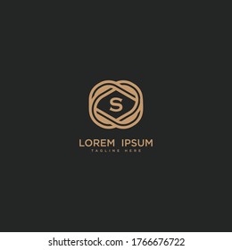 Premium letter S logo icon design. Luxury jewelry frame gem edge logotype.