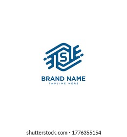 Diseño de icono del logotipo de la letra Premium S. logotipo de borde de gema de marco de movimiento rápido de tecnología. Imprimir símbolo de marca de marca de las iniciales del monograma