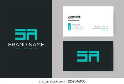 Premium letter SA logo with an elegant corporate identity template