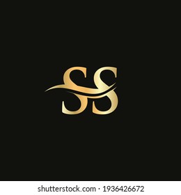 Premium Letter SS Logo Design with water wave concept. SS letter logo design with modern trendy