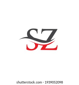 Premium Letter SZ Logo Design with water wave concept. SZ letter logo design with modern trendy
