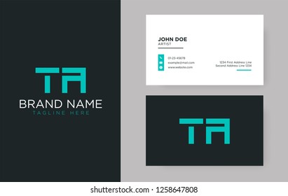 Premium letter TA logo with an elegant corporate identity template