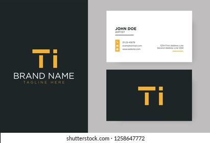 Premium letter TI logo with an elegant corporate identity template