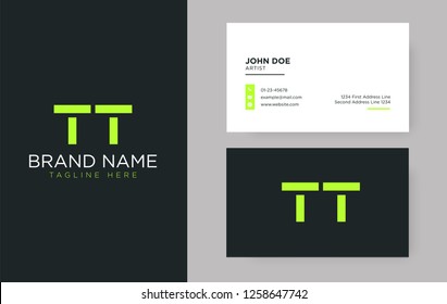 Premium letter TT logo with an elegant corporate identity template