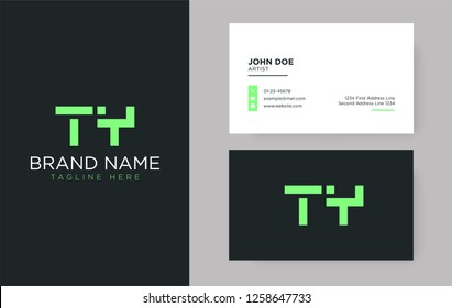 Premium letter TY logo with an elegant corporate identity template