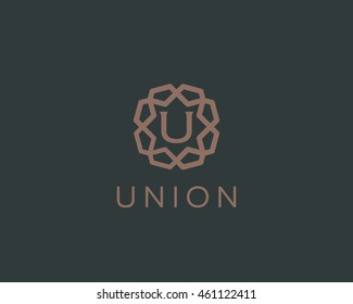 Premium letter U logo icon vector design. Luxury jewelry frame gem edge logotype. Print monogram initials stamp sign symbol.

