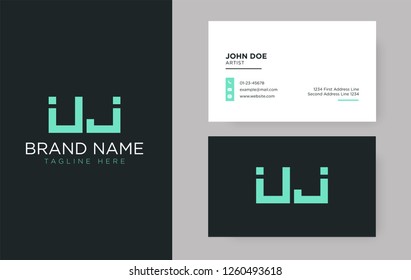 Premium letter UJ logo with an elegant corporate identity template