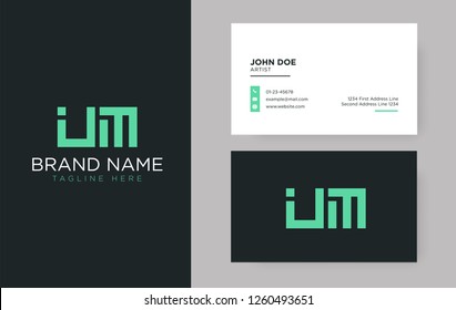 Premium letter UM logo with an elegant corporate identity template