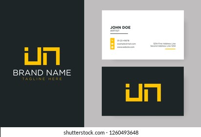 Premium letter UN logo with an elegant corporate identity template