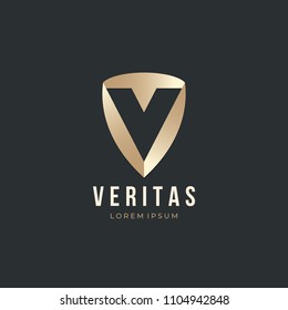 Premium letter V logo design. Luxury abstract victory logotype. Creative elegant shield vector monogram symbol.