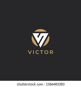Premium letter V logo design. Luxury abstract victory logotype. Creative elegant vector monogram symbol.