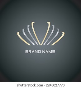 Diseño del logotipo V de la carta premium. Logotipo de victoria abstracta de lujo. Símbolo de monograma vectorial elegante y creativo
