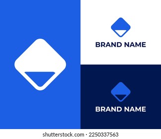 Diseño del logotipo V de la carta premium.