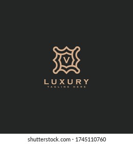 Premium letter V logo icon design. Luxury jewelry frame gem edge logotype. Print monogram initials stamp sign symbol
