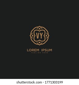 Premium letter VY logo icon vector design. Luxury jewelry frame gem edge logotype
