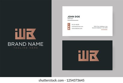 Premium letter WB logo with an elegant corporate identity template