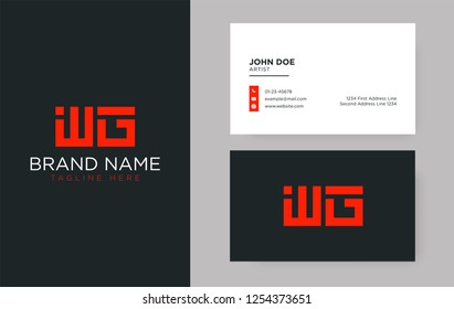 Premium letter WG logo with an elegant corporate identity template