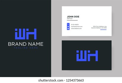 Premium letter WH logo with an elegant corporate identity template