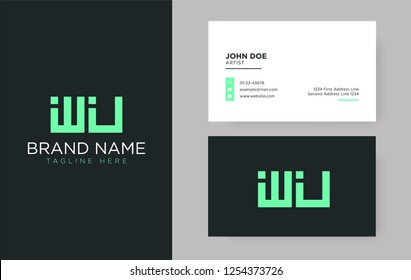 Premium letter WU logo with an elegant corporate identity template