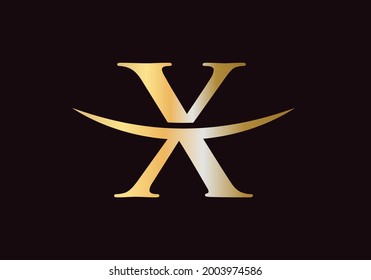 Design des Premium-Briefes X Logo. Logo-Design X-Buchstaben