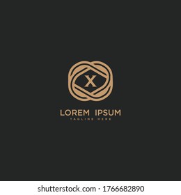 Premium letter X logo icon design. Luxury jewelry frame gem edge logotype.