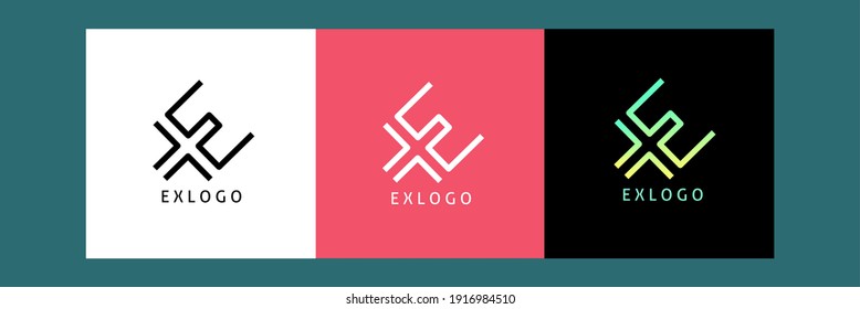 Premium letter XE logotype design. Elegant corporate identity. Monogram design elements. Elegant line art logotype design. Business sign, identity, label, badge, Cafe, Hotel.