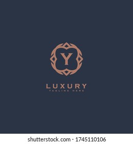 Premium letter Y logo icon design. Luxury jewelry frame gem edge logotype. Print monogram initials stamp sign symbol
