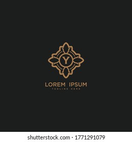 Premium letter Y logo icon vector design. Luxury jewelry frame gem edge logotype