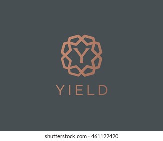 Premium letter Y logo icon vector design. Luxury jewelry frame gem edge logotype. Print monogram initials stamp sign symbol.

