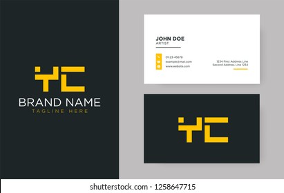 Premium letter YC logo with an elegant corporate identity template