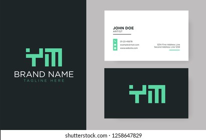 Premium letter YM logo with an elegant corporate identity template
