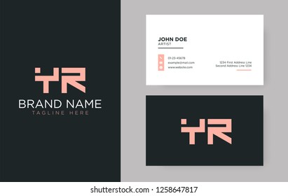Premium letter YR logo with an elegant corporate identity template