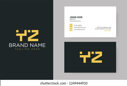 Premium letter YZ logo with an elegant corporate identity template