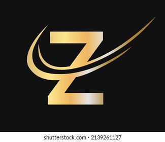 Premium Letter Z Logo Design with water wave concept. Z letter logo design