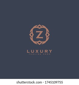 Premium letter Z logo icon design. Luxury jewelry frame gem edge logotype. Print monogram initials stamp sign symbol