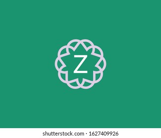 Premium letter Z vector logotype. Elegant floral frame with letter icon logo. Alphabet symbol mark.