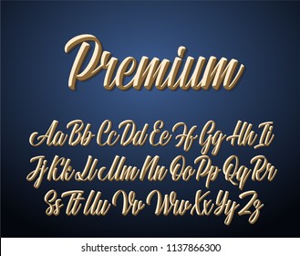 Premium Lettering Alphabet. Vector Font.