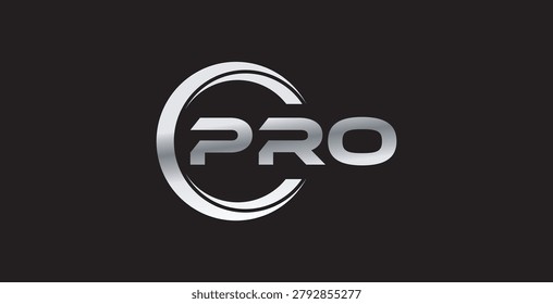 premium letters PRO typography logo design business.