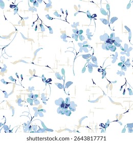Patrón de flores de acuarela de nivel premium con fondo blanco