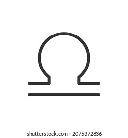 Premium libra line icon for app, web and UI. Vector stroke sign isolated on a white background. Outline icon of libra in trendy style.